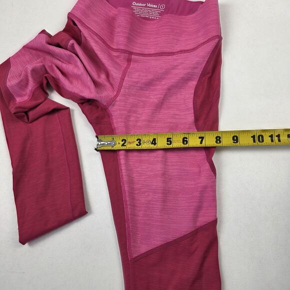 Outdoor Voices Leggings Womens Small Pink Red Colorblock Athletic Yoga Workout - Picture 8 of 10